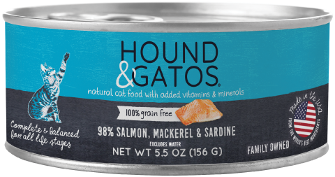 Hound & Gatos Salmon/Mackerel/Sardine Cat Can (5.5oz) - Tail Blazers Etobicoke
