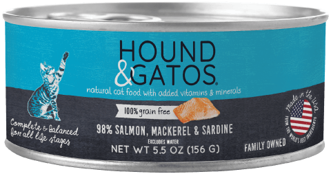 Hound & Gatos Salmon/Mackerel/Sardine Cat Can (5.5oz) - Tail Blazers Etobicoke