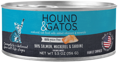 Hound & Gatos Salmon/Mackerel/Sardine Cat Can (5.5oz) - Tail Blazers Etobicoke