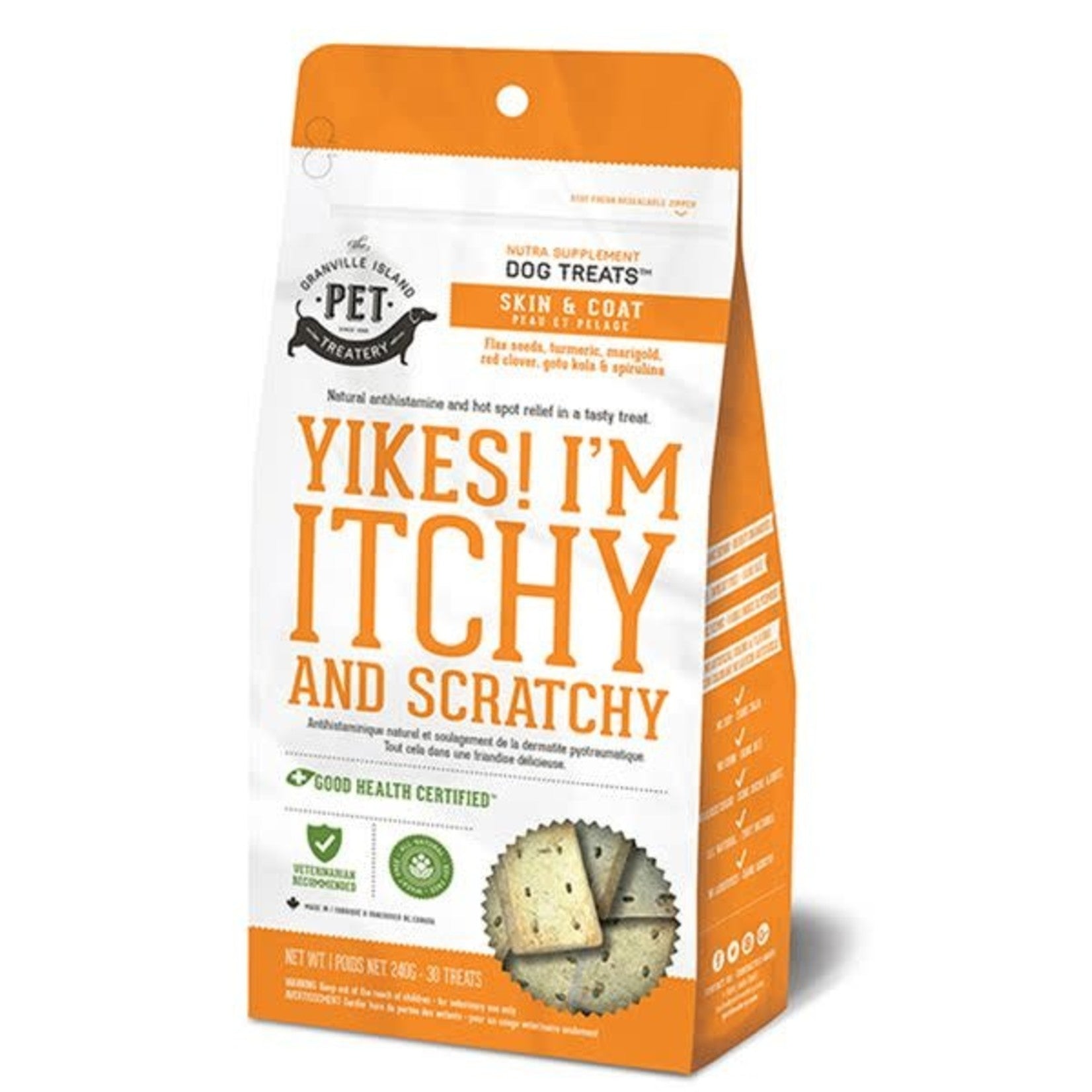 Granville Treatery Yikes! I'm Itchy & Scratchy Skin & Coat Biscuits (240g) - Tail Blazers Etobicoke