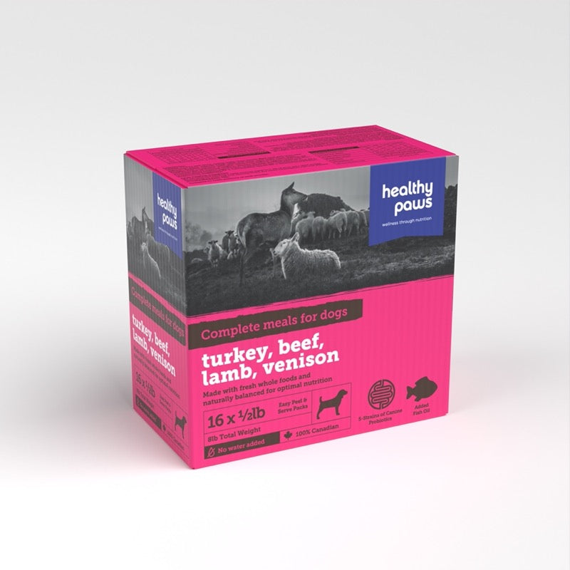 Healthy Paws Turkey/Beef/Lamb/Venison Canine Complete (8lb) - Tail Blazers Etobicoke