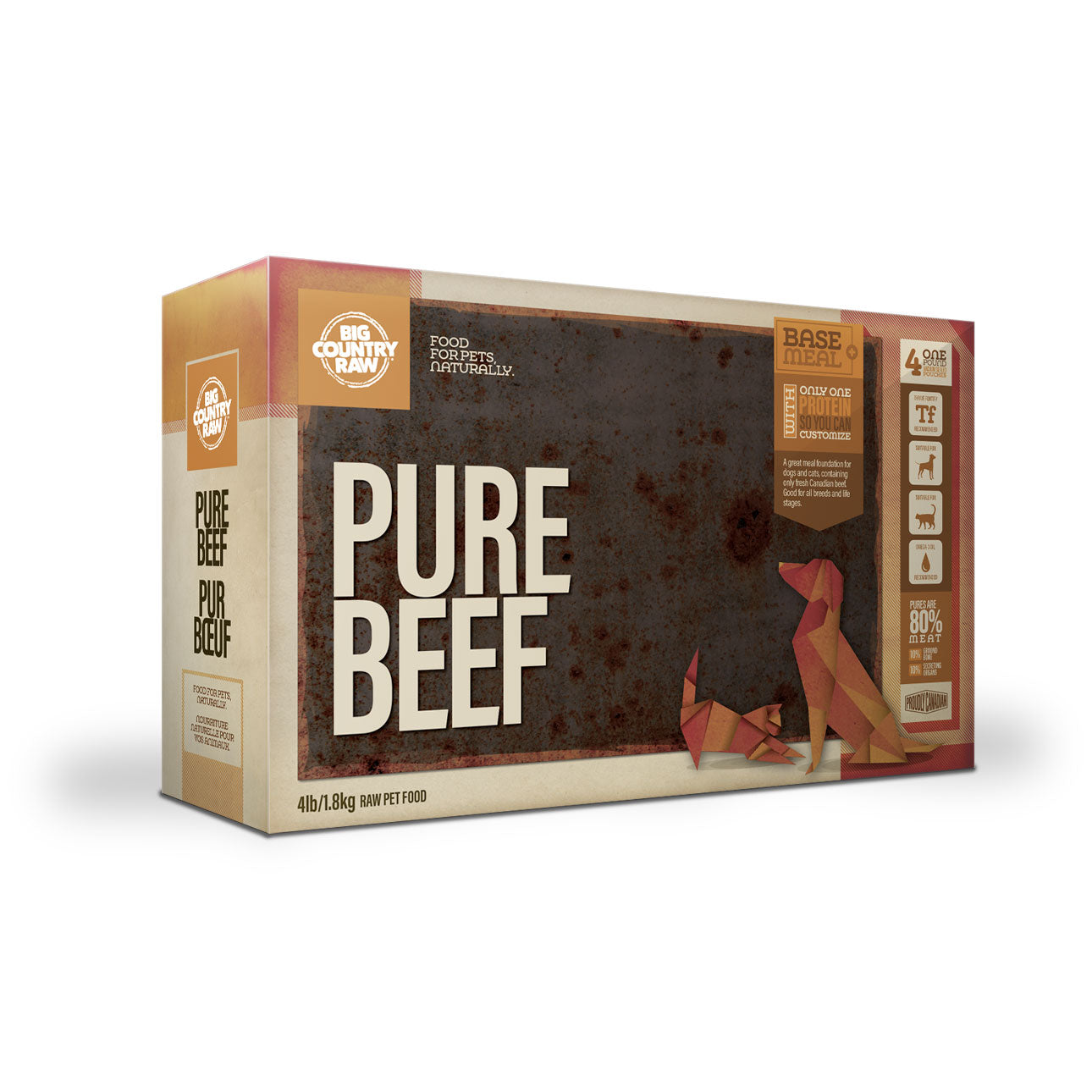 Big Country Raw Dog Pure Beef Carton (4lb) - Tail Blazers Etobicoke