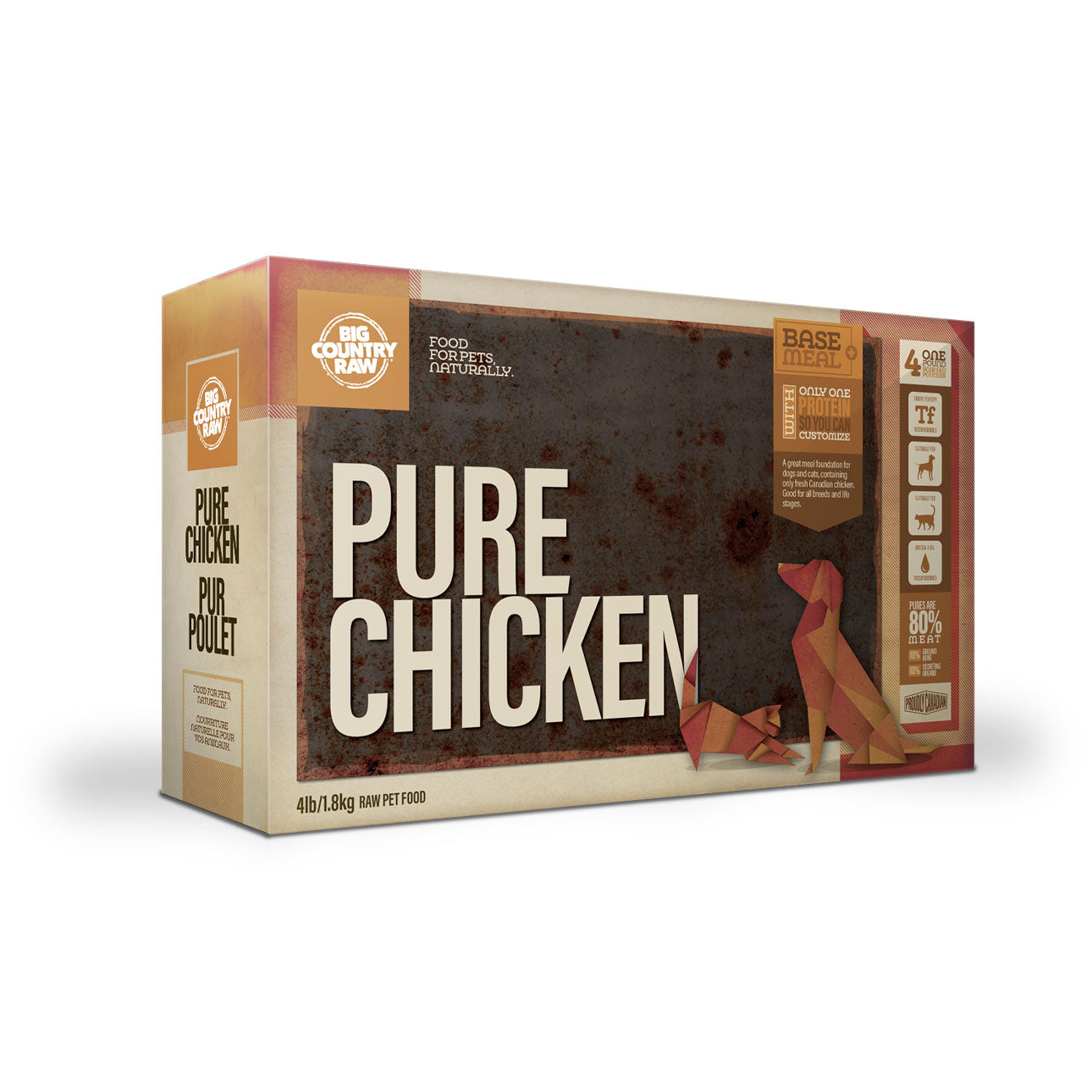 Big Country Raw Dog Pure Chicken Carton (4lb) - Tail Blazers Etobicoke