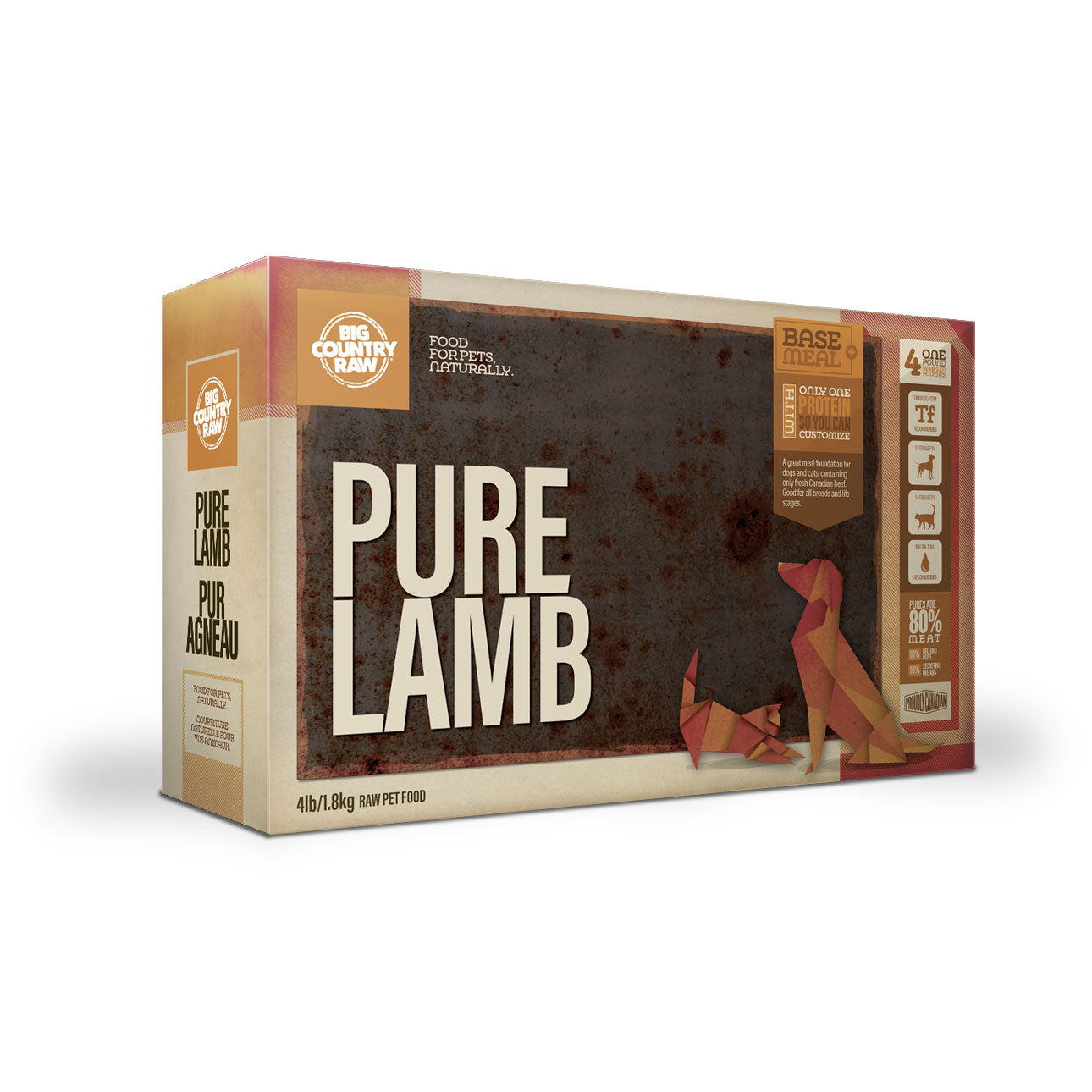 Big Country Raw Dog Pure Lamb Carton (4lb) - Tail Blazers Etobicoke