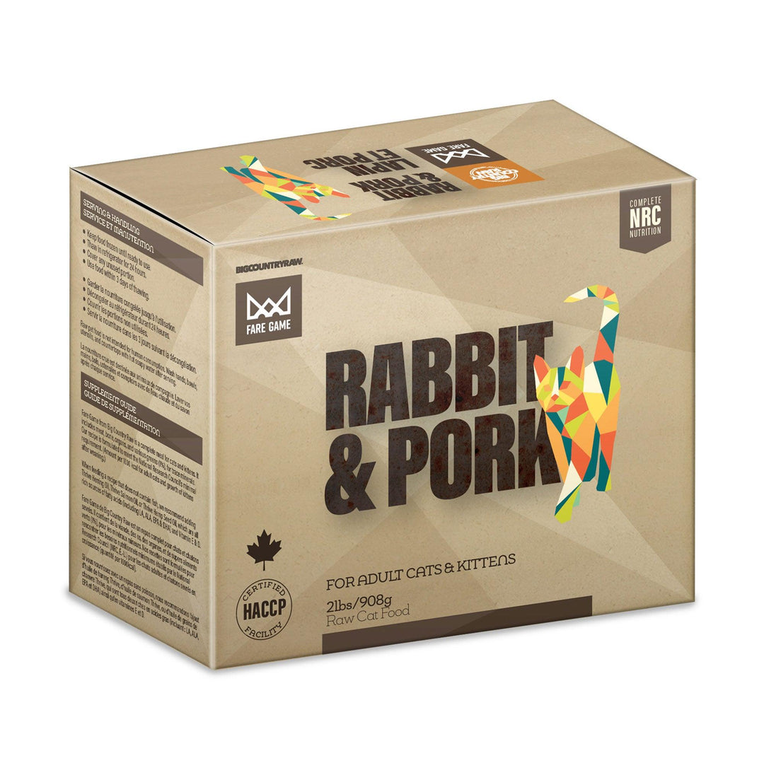 Big Country Raw Cat Fare Game Rabbit &amp; Pork (2lb) - Tail Blazers Etobicoke