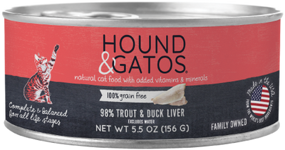 Hound & Gatos Trout & Duck Liver Cat Can (5.5oz) - Tail Blazers Etobicoke