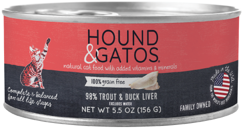 Hound & Gatos Trout & Duck Liver Cat Can (5.5oz)
