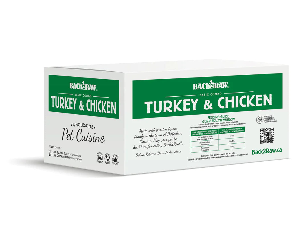 Back2Raw Dog Basic Turkey & Chicken Blend (12lb) - Tail Blazers Etobicoke
