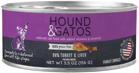 Hound & Gatos Turkey & Turkey Liver Cat Can (5.5oz)