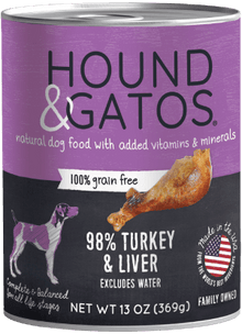 Hound & Gatos Turkey & Turkey Liver Dog Can (13oz) - Tail Blazers Etobicoke